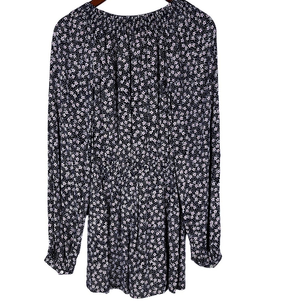 Polo Ralph Lauren Floral Long Sleeve Romper Navy Blue Pink Boho Smocked Waist - Picture 6 of 16